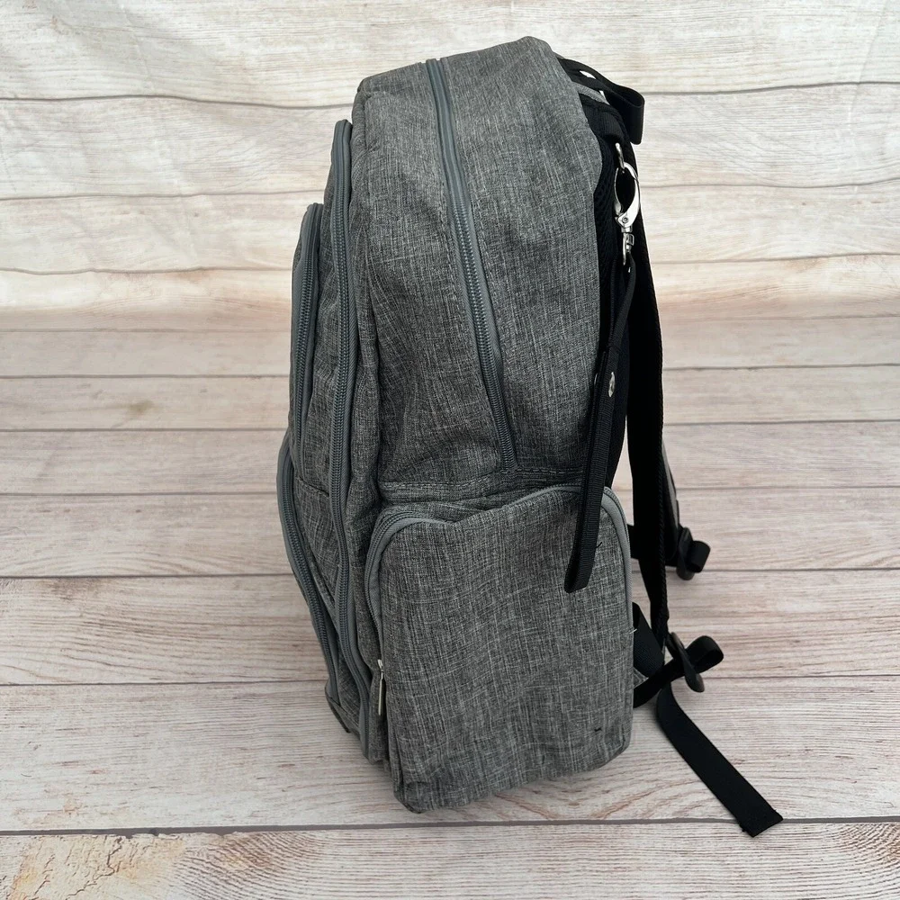 Large Diaper Bag Backpack 3 in 1 Expandable Baby Changing Station Travel Gray